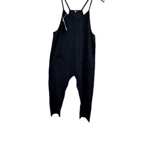 Unbranded Jumpsuit Small Black Hot Shot Drop Crotch Boho Athleisure Flawed